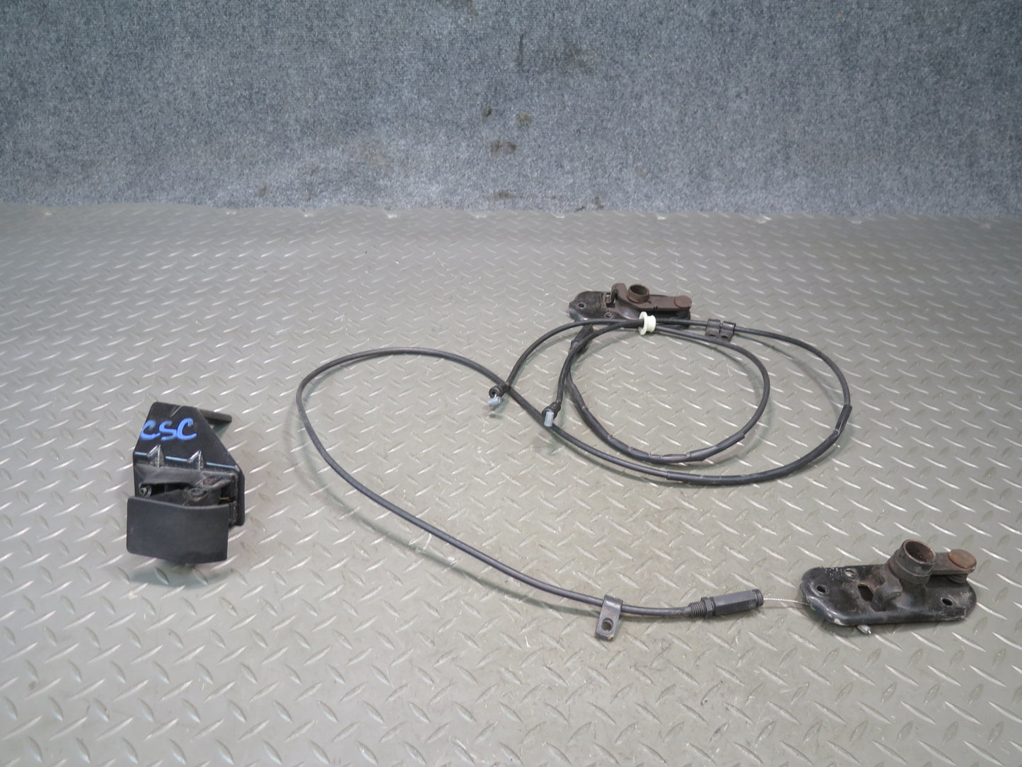 84-96 Chevrolet Corvette C4 Hood Lock Latch w Release Handle & Cable Set OEM