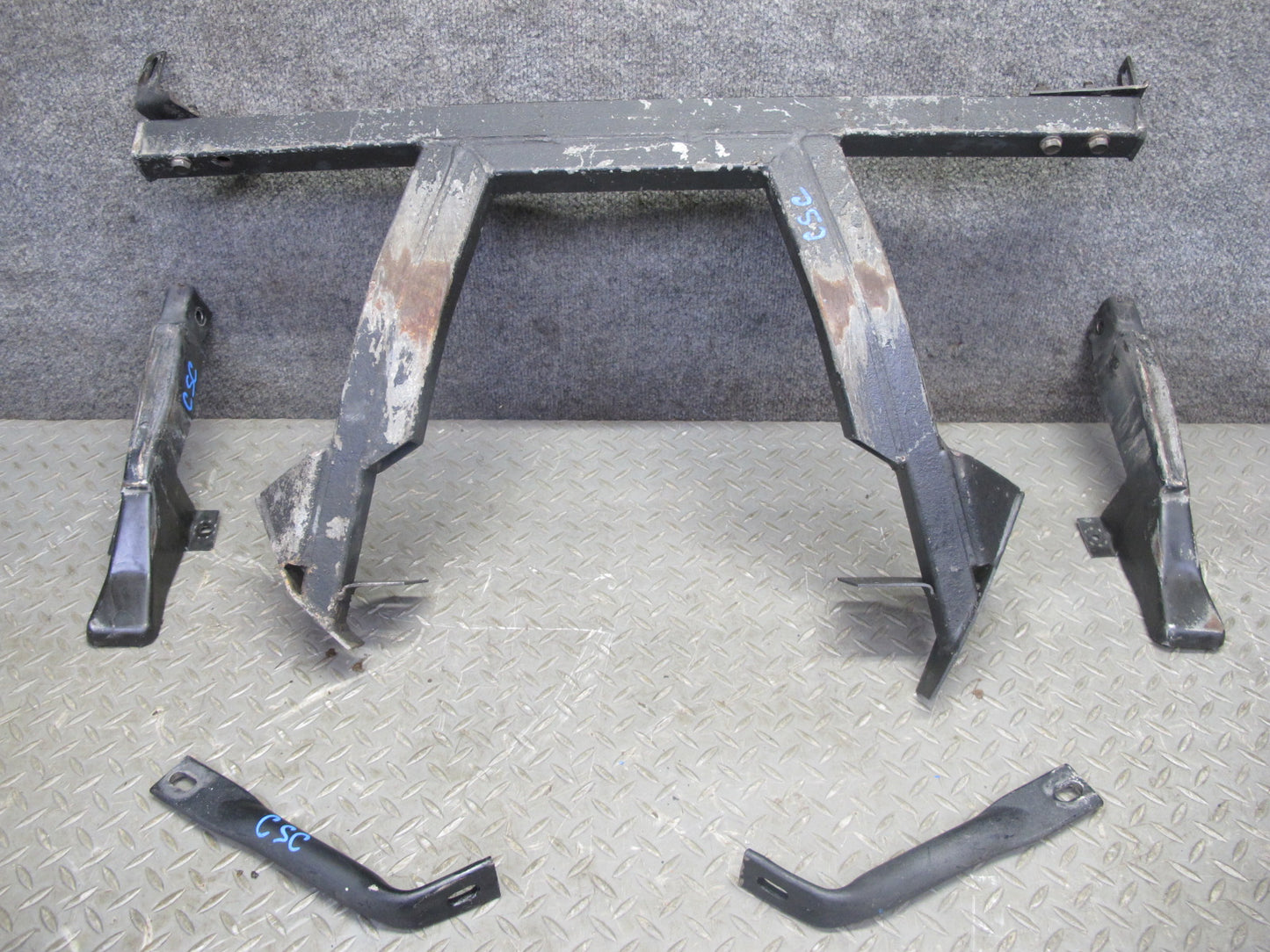 91-96 Chevrolet Corvette C4 Front Bumper Impact Bar w Skid Plates Set OEM