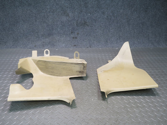 90-95 Mercedes W124 300D Left Footrest & Right Kick Trim Panel Set Beige OEM