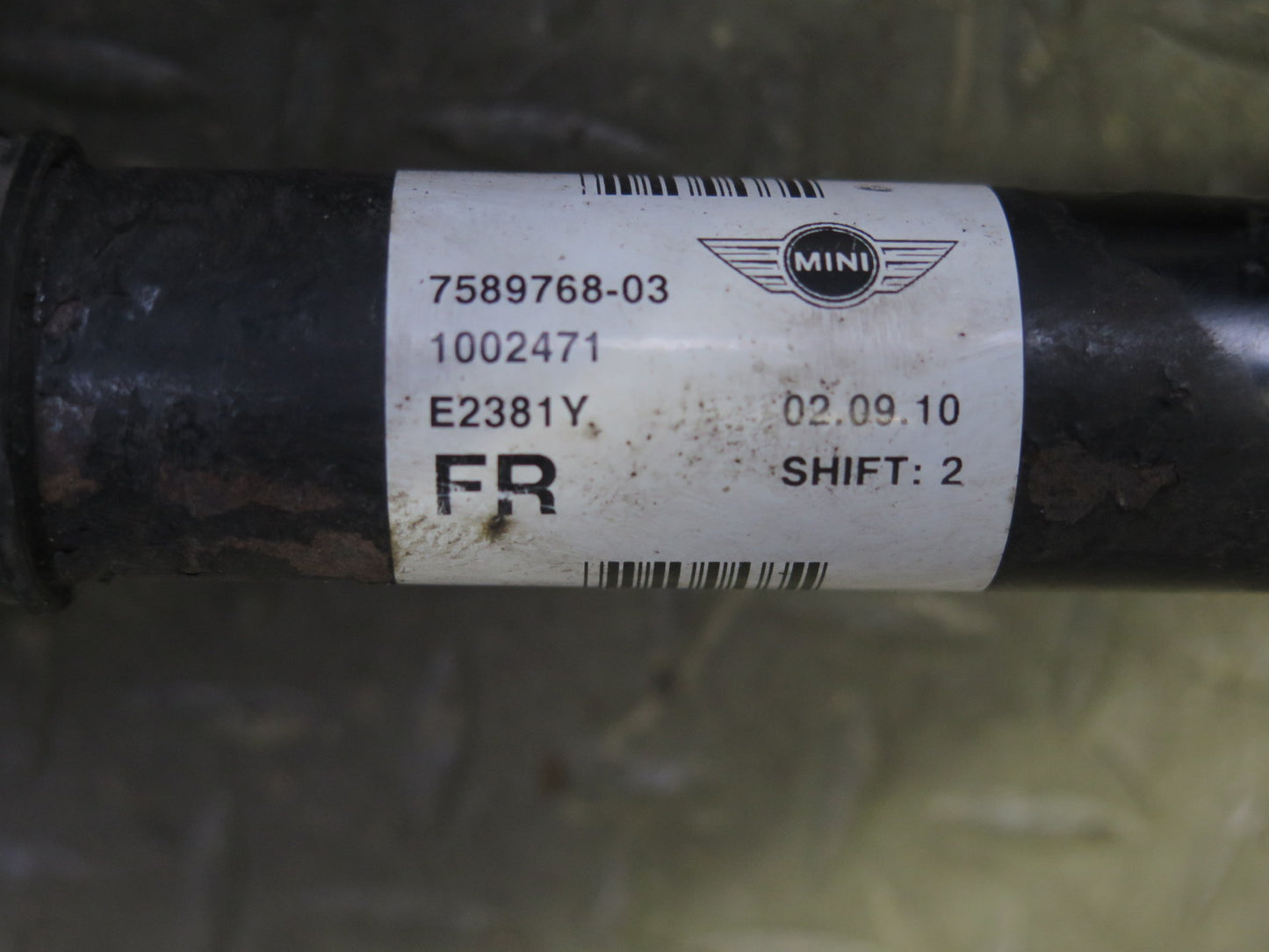 07-13 Mini Cooper R55 R56 R57 R58 R59 FWD Front Right Axle Shaft 7589768 OEM