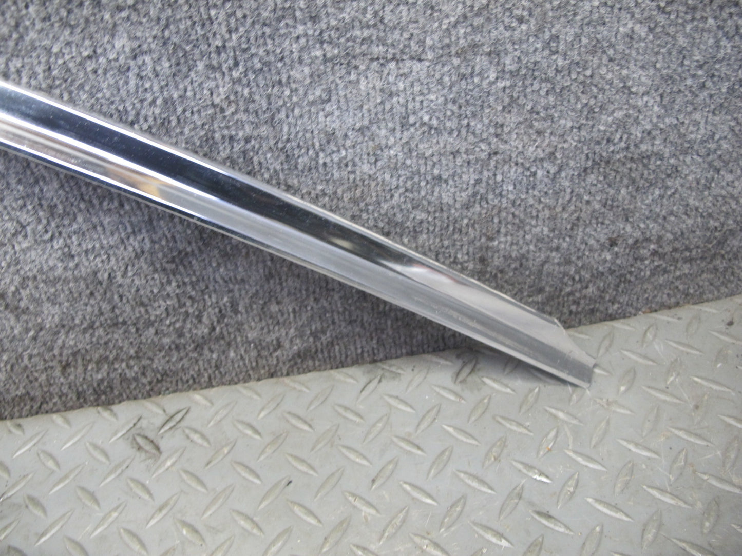 73-85 Mercedes R107 Rear Left & Right Lid Chrome Trim Molding w Nuts Set OEM