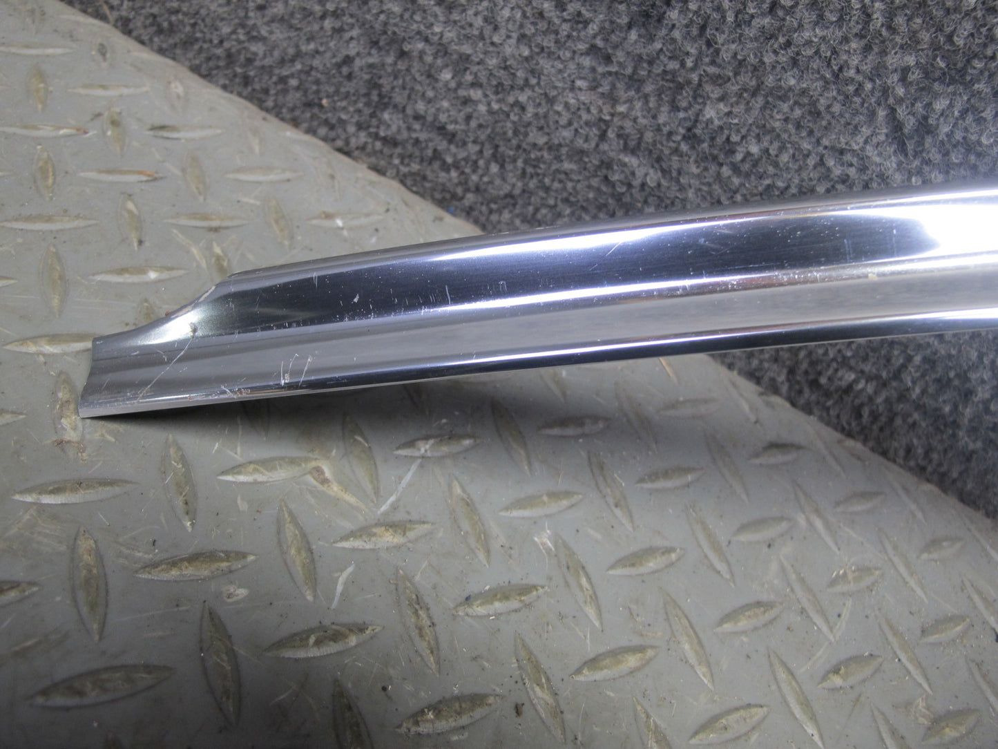 73-85 Mercedes R107 Rear Left & Right Lid Chrome Trim Molding w Nuts Set OEM
