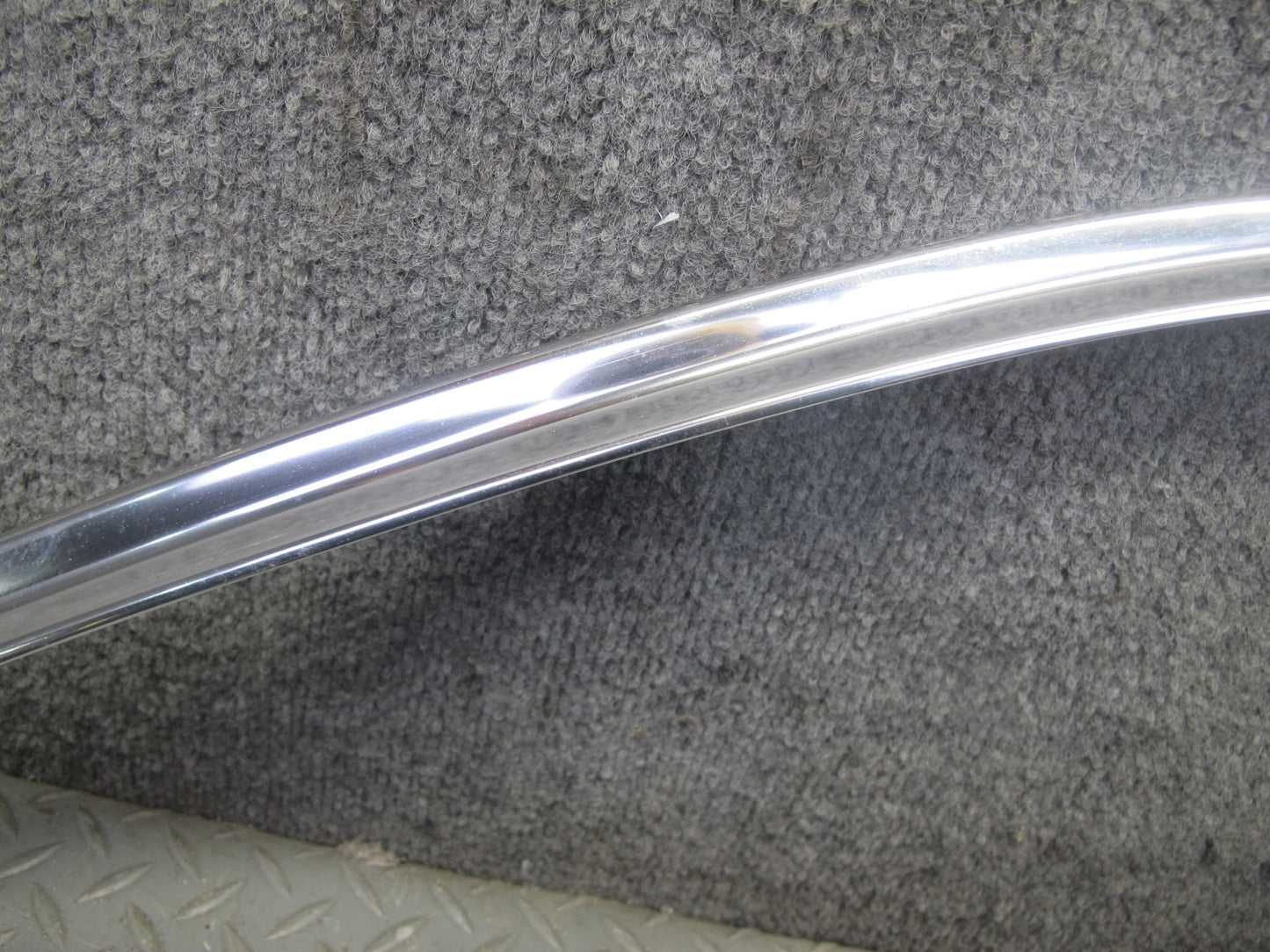 73-85 Mercedes R107 Rear Left & Right Lid Chrome Trim Molding w Nuts Set OEM