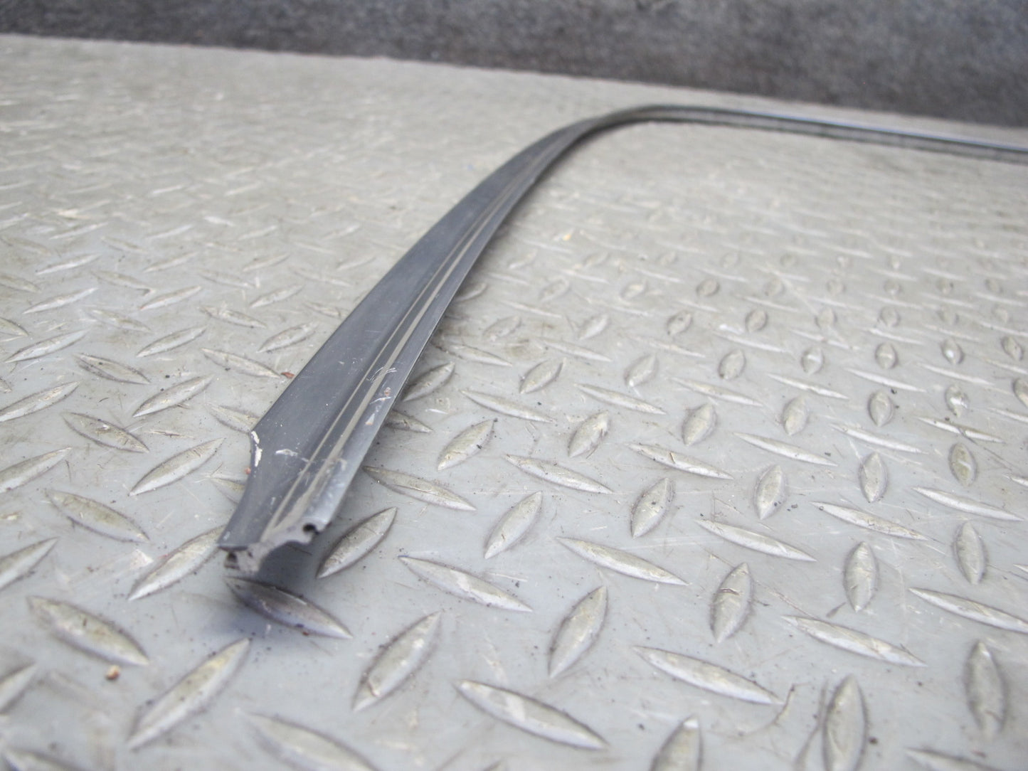 73-85 Mercedes R107 Rear Left & Right Lid Chrome Trim Molding w Nuts Set OEM