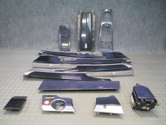 10-13 Porsche Panamera 970 Dash Console Front & Rear Door Panel Trim Black Set