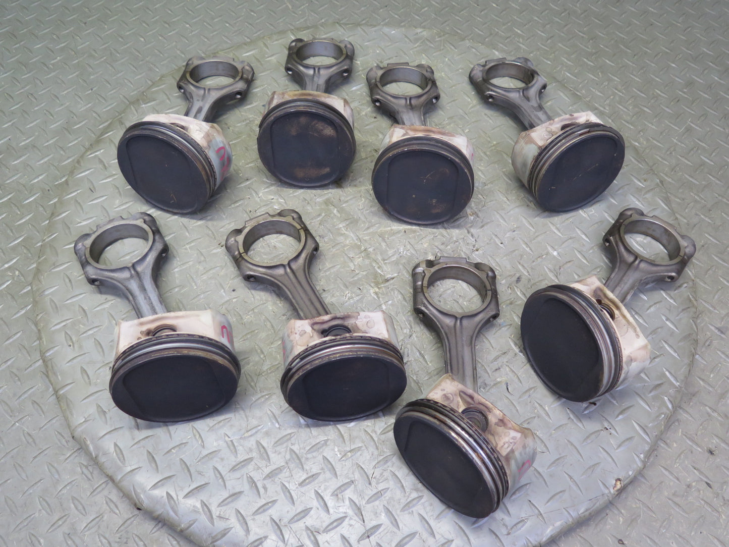99-02 Mercedes R129 SL500 5.0L 113.961 Engine Motor Piston Connecting Rod Set