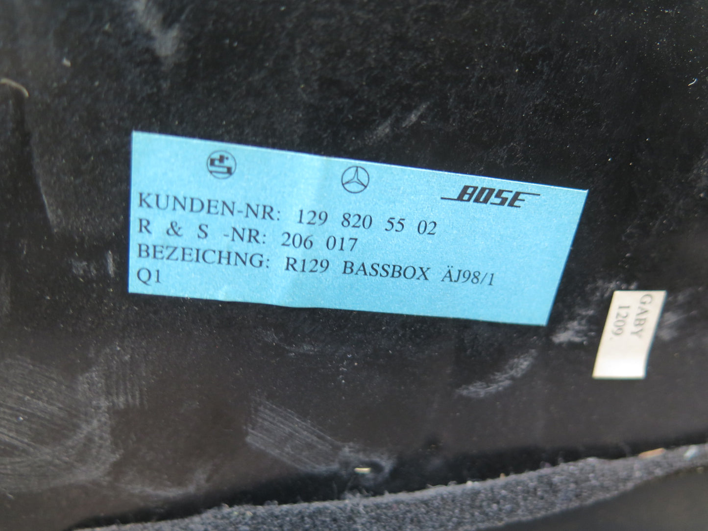 98-02 Mercedes R129 Sl-class Rear Bose Subwoofer Speaker Box 1298205502 OEM