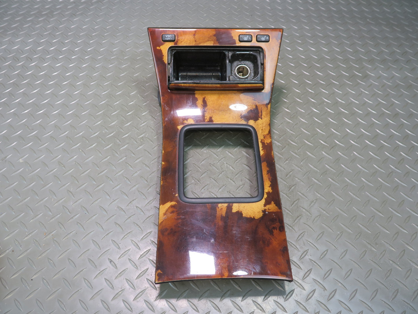 98-00 Lexus LS400 Center Console Shifter Wood Trim w VSC Heated Seat Switch OEM