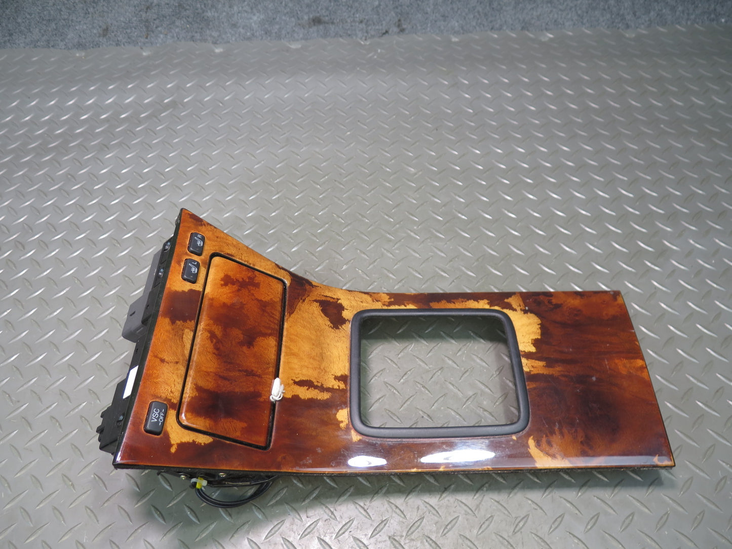 98-00 Lexus LS400 Center Console Shifter Wood Trim w VSC Heated Seat Switch OEM