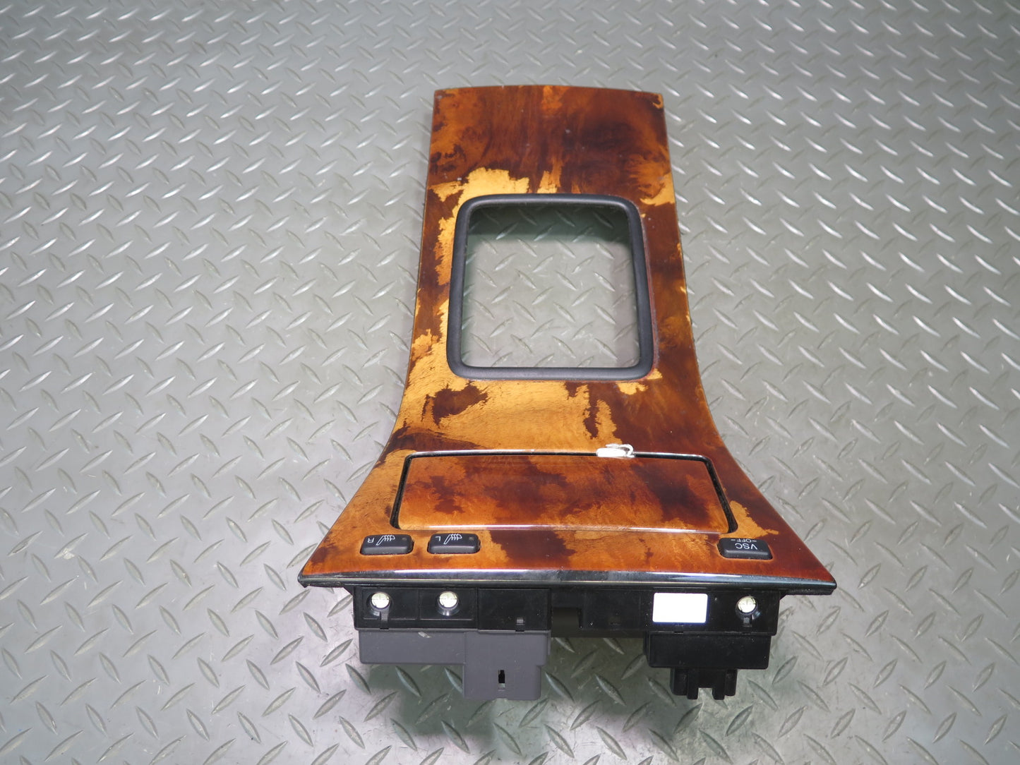 98-00 Lexus LS400 Center Console Shifter Wood Trim w VSC Heated Seat Switch OEM