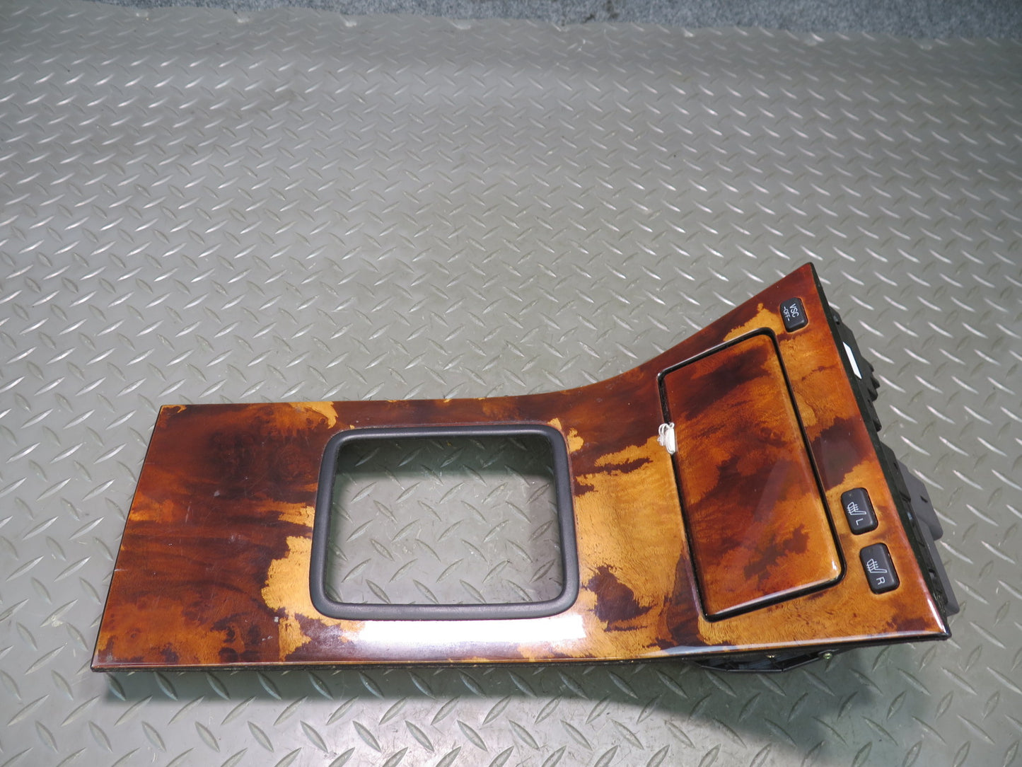98-00 Lexus LS400 Center Console Shifter Wood Trim w VSC Heated Seat Switch OEM