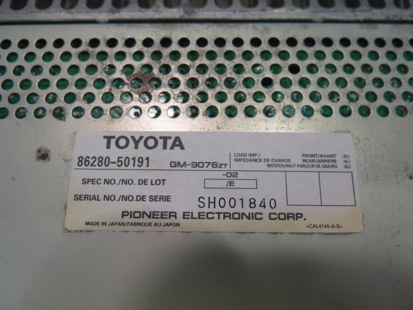 99-00 Lexus UCF20L LS400 Pioneer Audio Radio Amplifier AMP 86280-50191 OEM