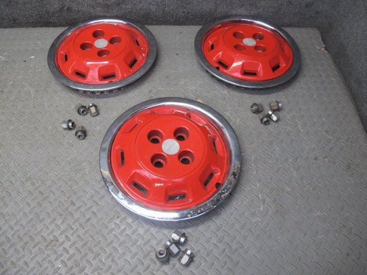 75-82 Triumph TR7 Set of 3 Wheel 13" Hubcap Trim Cover w Bolts OEM