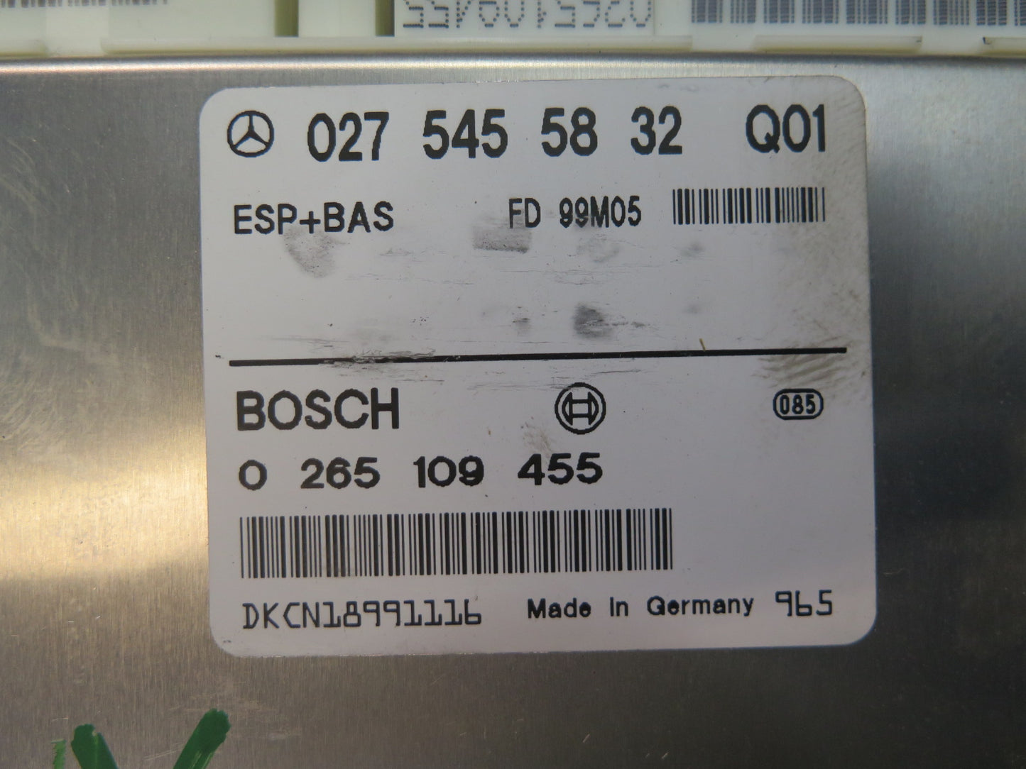 99-02 Mercedes R129 SL500 SL600 ABS ESP Stability Control Module 0275455832 OEM