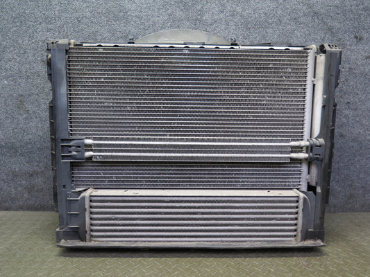 07-13 BMW E90 E93 335i N55 M/T Engine Radiator A/C Condenser Oil Cooler Fan OEM