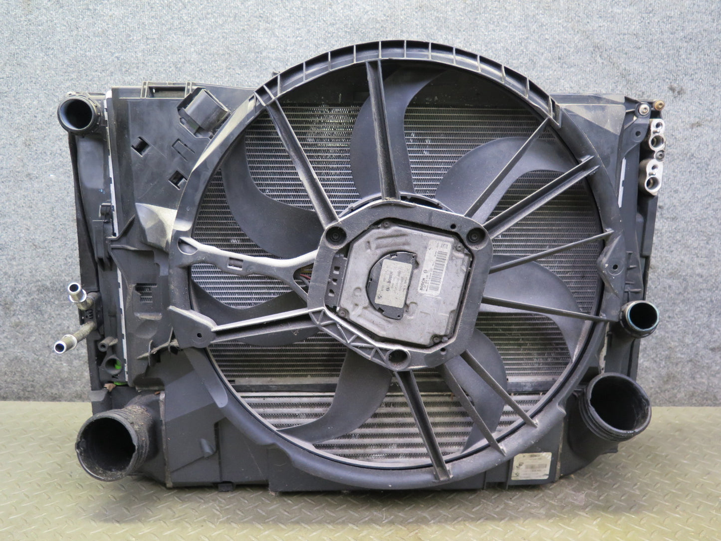 07-13 BMW E90 E93 335i N55 M/T Engine Radiator A/C Condenser Oil Cooler Fan OEM