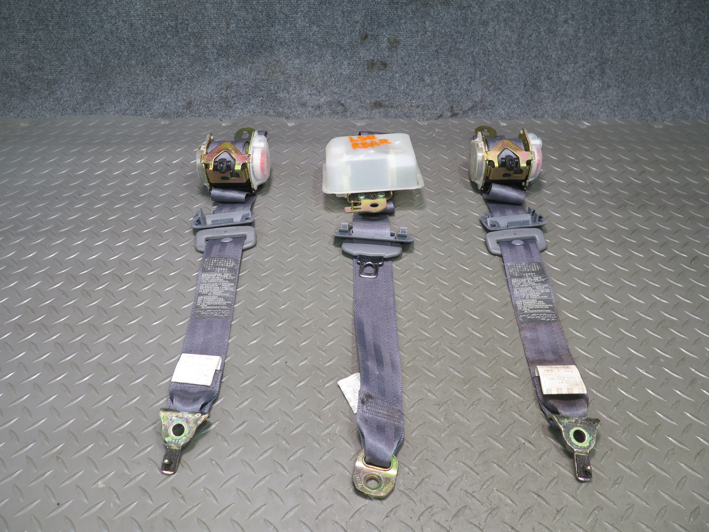 98-00 LEXUS LS400 UCF20 REAR LEFT CENTER RIGHT SIDE SEATBELT RETRACTOR SET OEM