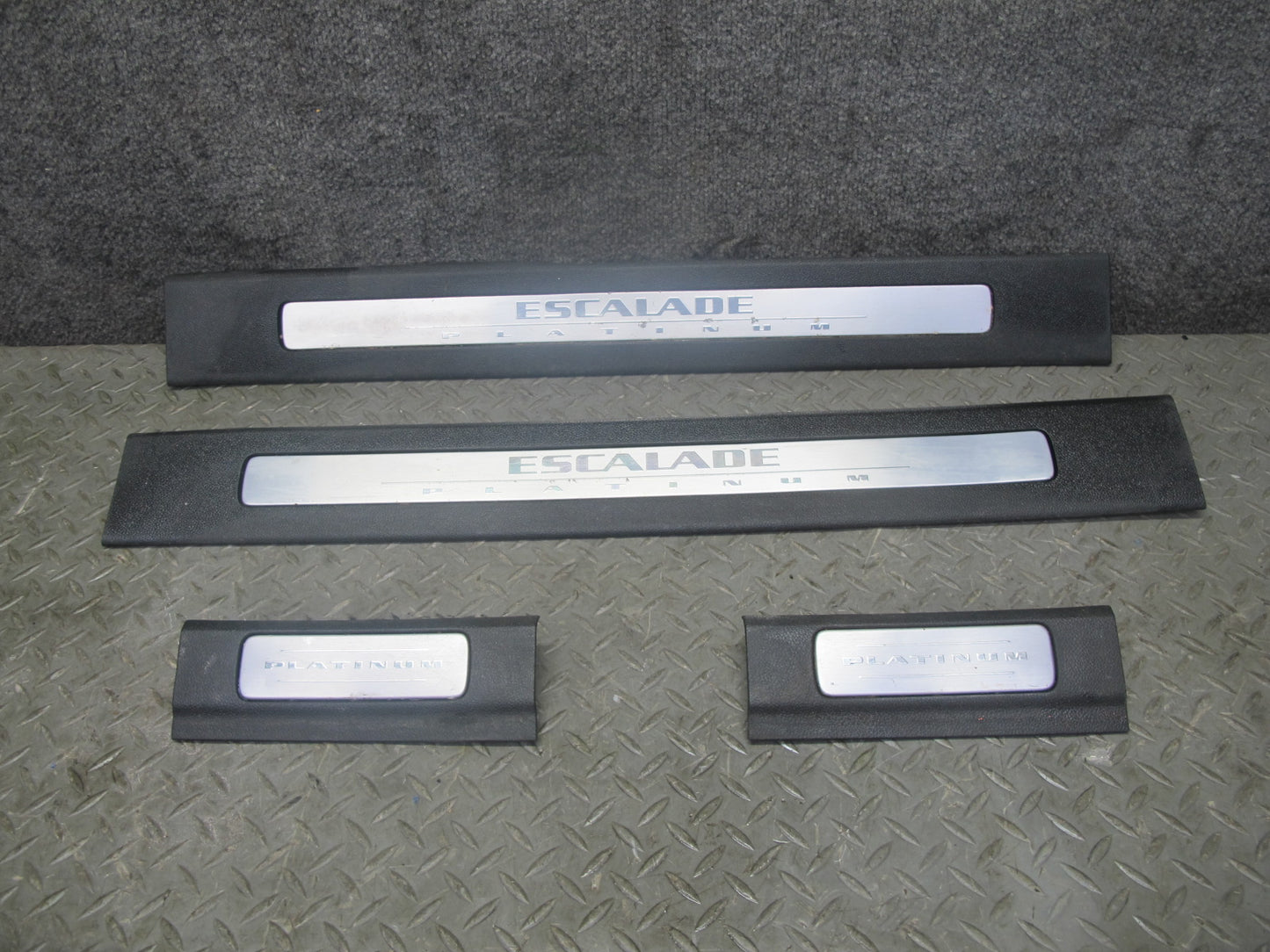 2007-2014 Cadillac Escalade Front & Rear Door Scuff Sill Plate Trim Panel Set