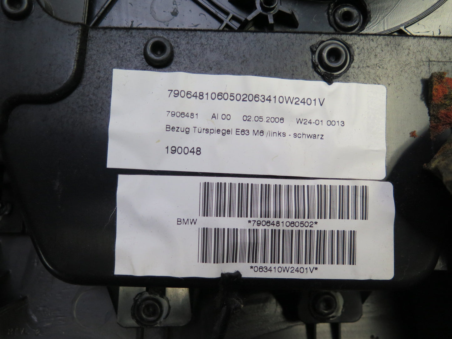 2006-2007 BMW E63 E64 M6 Left Door Interior Trim Cover Panel Black