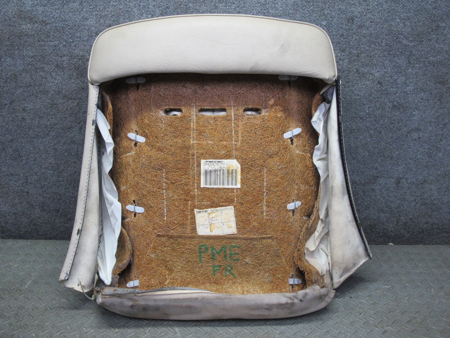 90-95 Mercedes W124 300D Front Right Seat Upper Backrest Cushion Beige OEM