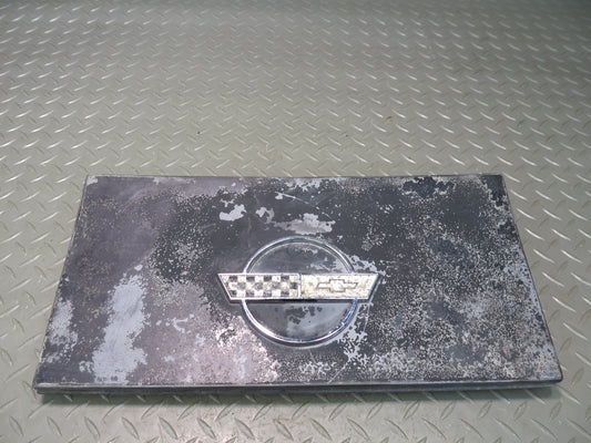 84-96 Chevrolet Corvette C4 Coupe Fuel Gas Door Lid w Emblem Black OEM