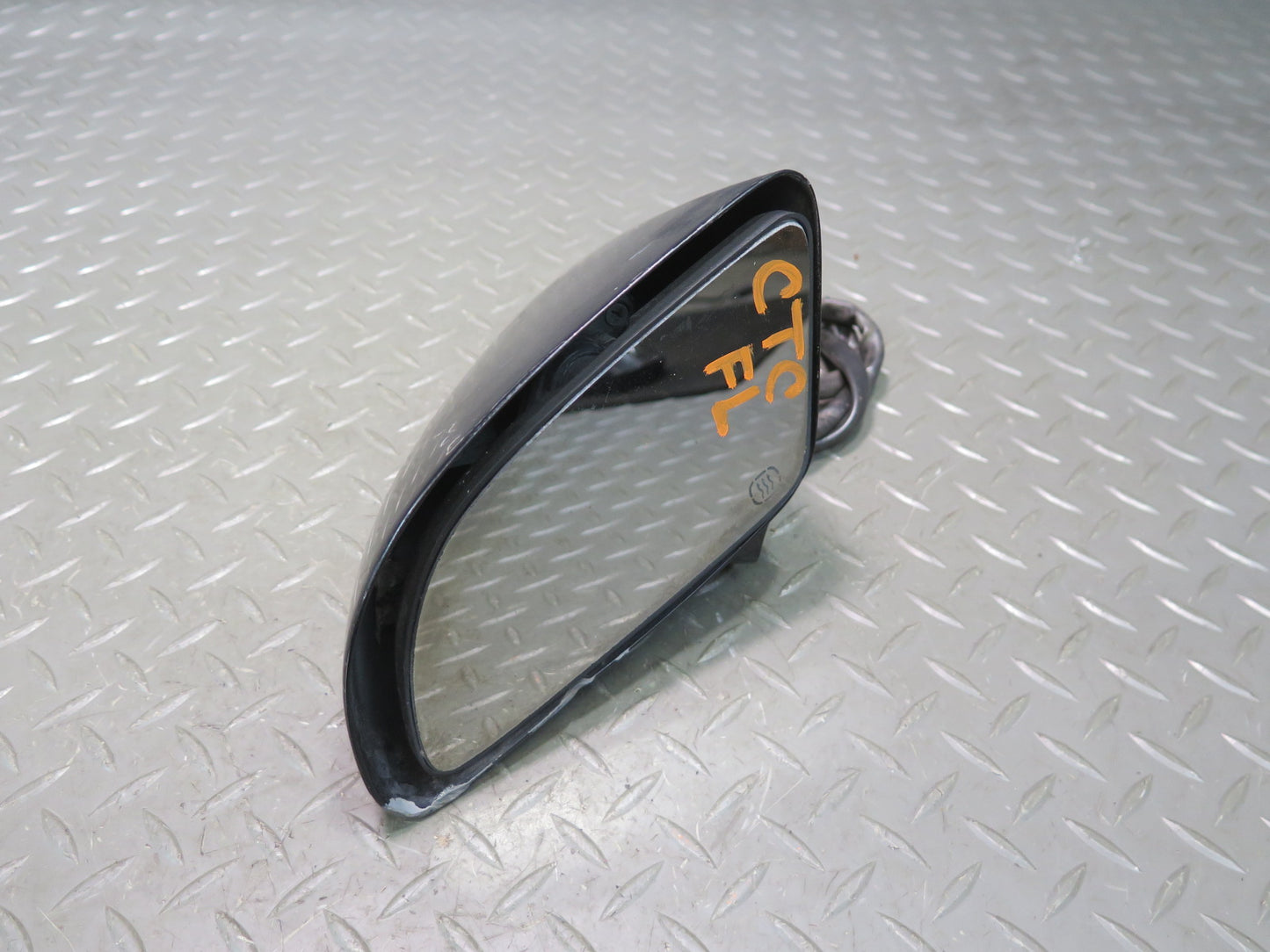 84-87 Chevrolet Corvette C4 Left Door Heated Side View Power Mirror Black OEM