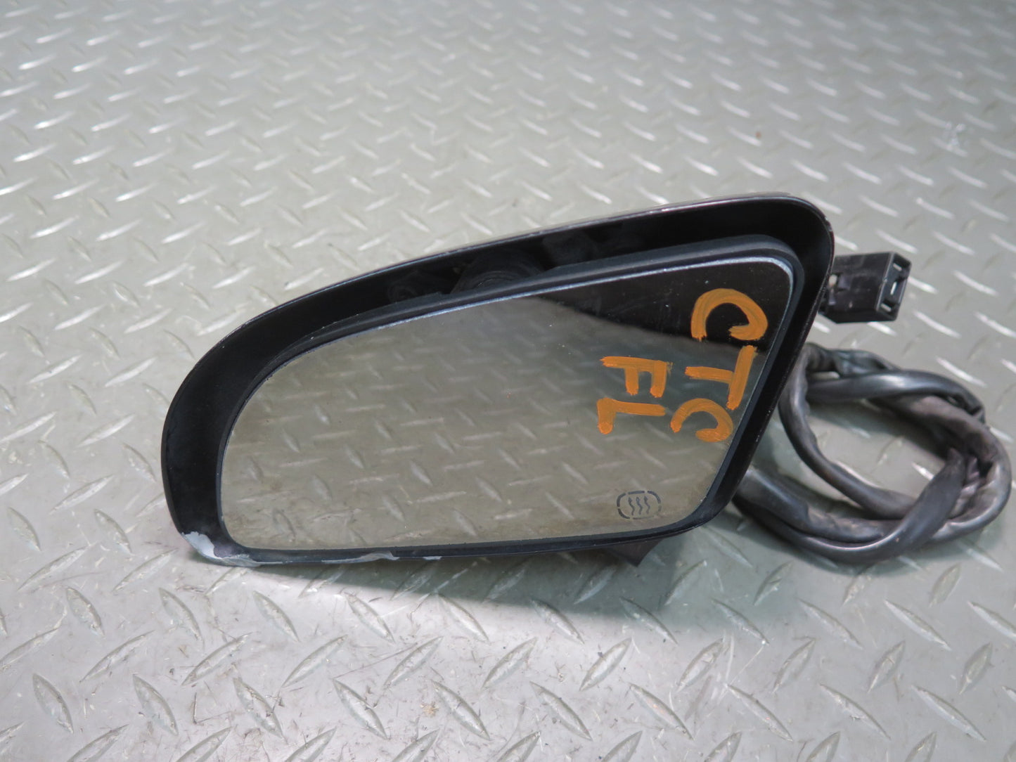 84-87 Chevrolet Corvette C4 Left Door Heated Side View Power Mirror Black OEM