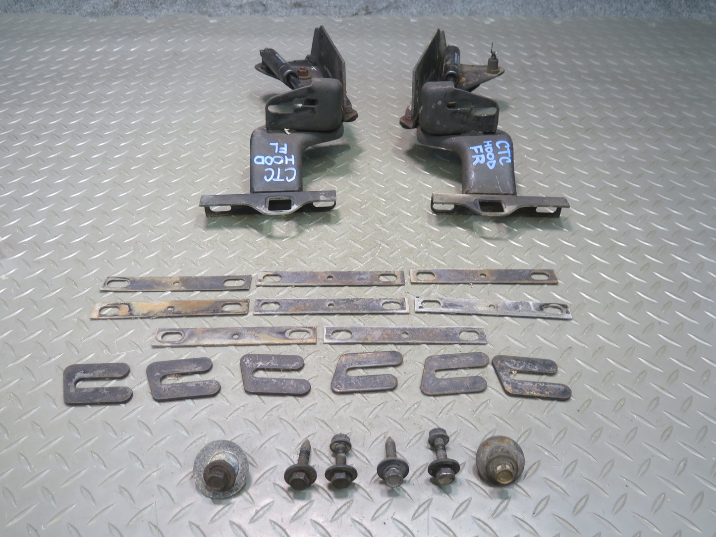 1984 Chevrolet Corvette C4 Left Right Hood Hinge w Shims AND Bolts Set OEM