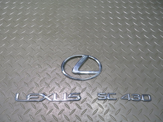 02-10 Lexus Z40 SC430 Rear Trunk Lid Ornament Emblem Logo Badge Set OEM