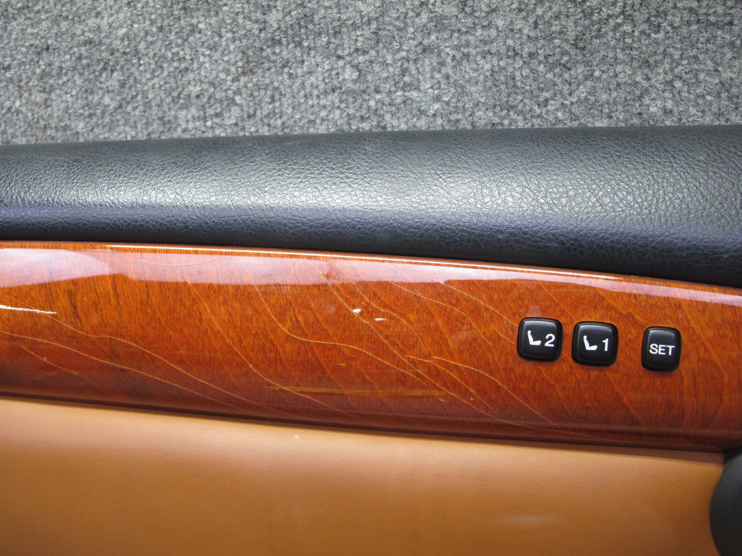 02-10 Lexus SC430 UZZ40L Left Door Interior Trim Cover Panel Black Saddle OEM