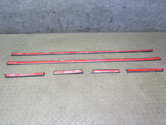 1986 Nissan 300ZX Z31 2+0 Set of 6 Left Right Door Fender Molding Trim RED OEM