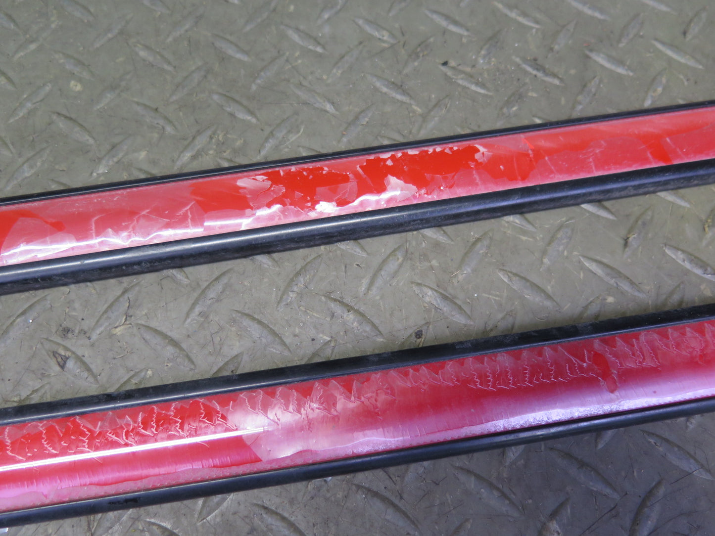 1986 Nissan 300ZX Z31 2+0 Set of 6 Left Right Door Fender Molding Trim RED OEM