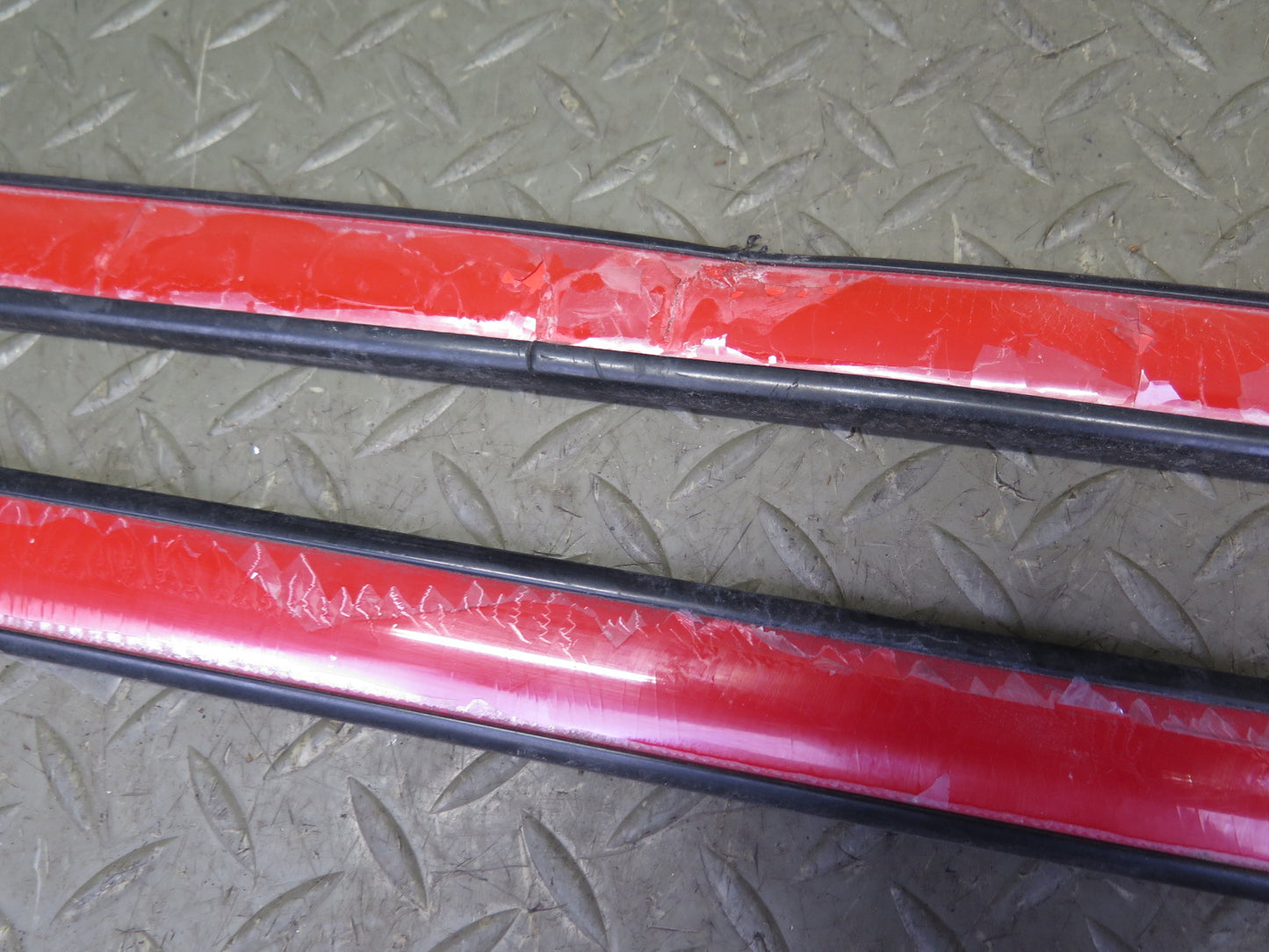 1986 Nissan 300ZX Z31 2+0 Set of 6 Left Right Door Fender Molding Trim RED OEM