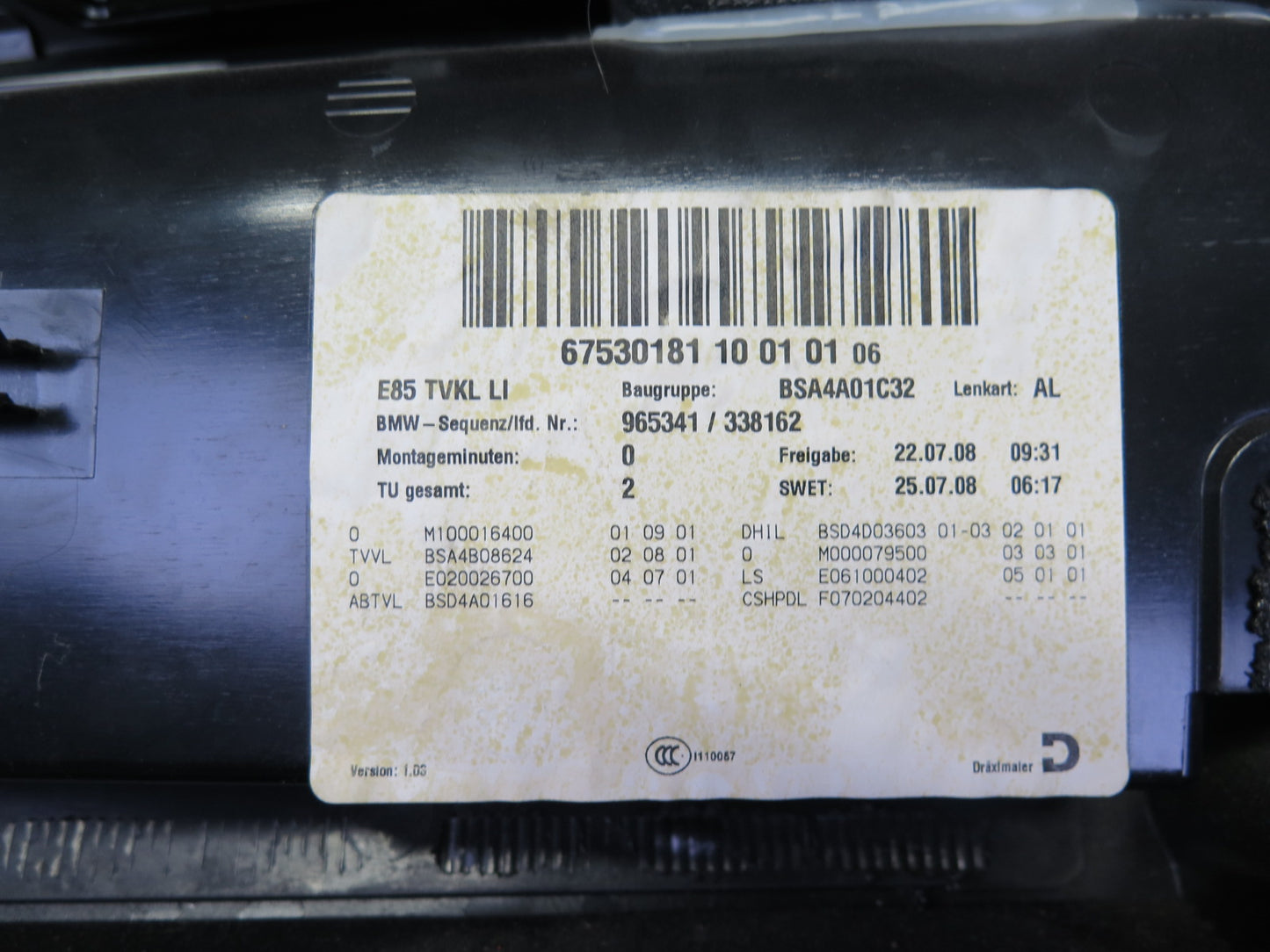 06-08 BMW E85 Z4 Set of 2 Left & Right Door Interior Trim Panel Black & RED OEM