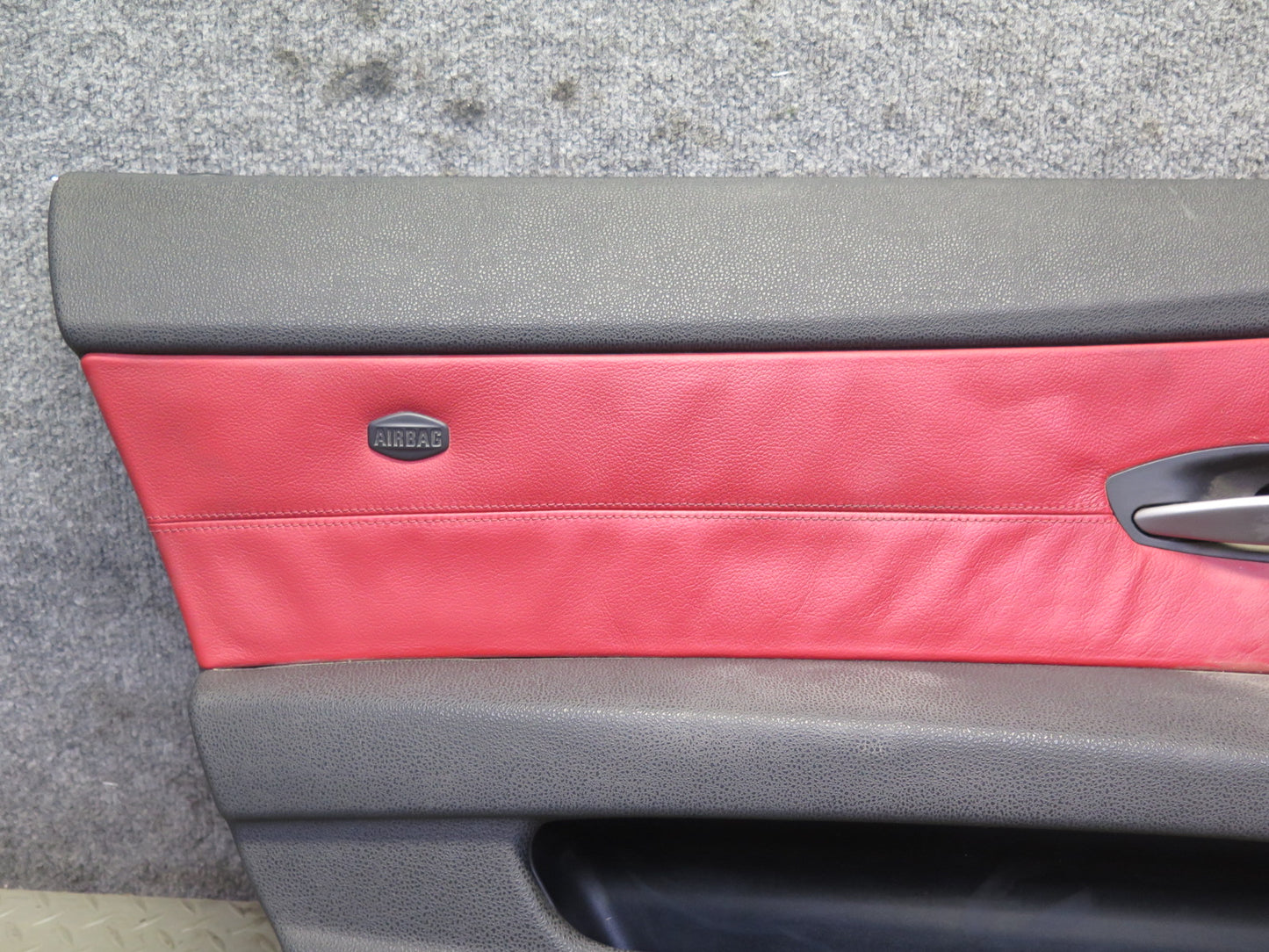 06-08 BMW E85 Z4 Set of 2 Left & Right Door Interior Trim Panel Black & RED OEM