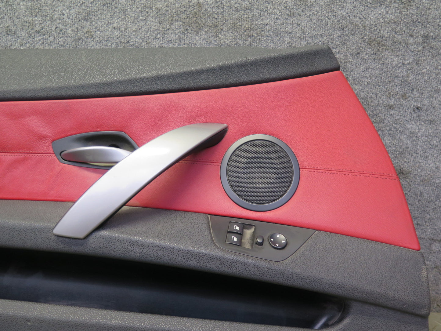 06-08 BMW E85 Z4 Set of 2 Left & Right Door Interior Trim Panel Black & RED OEM