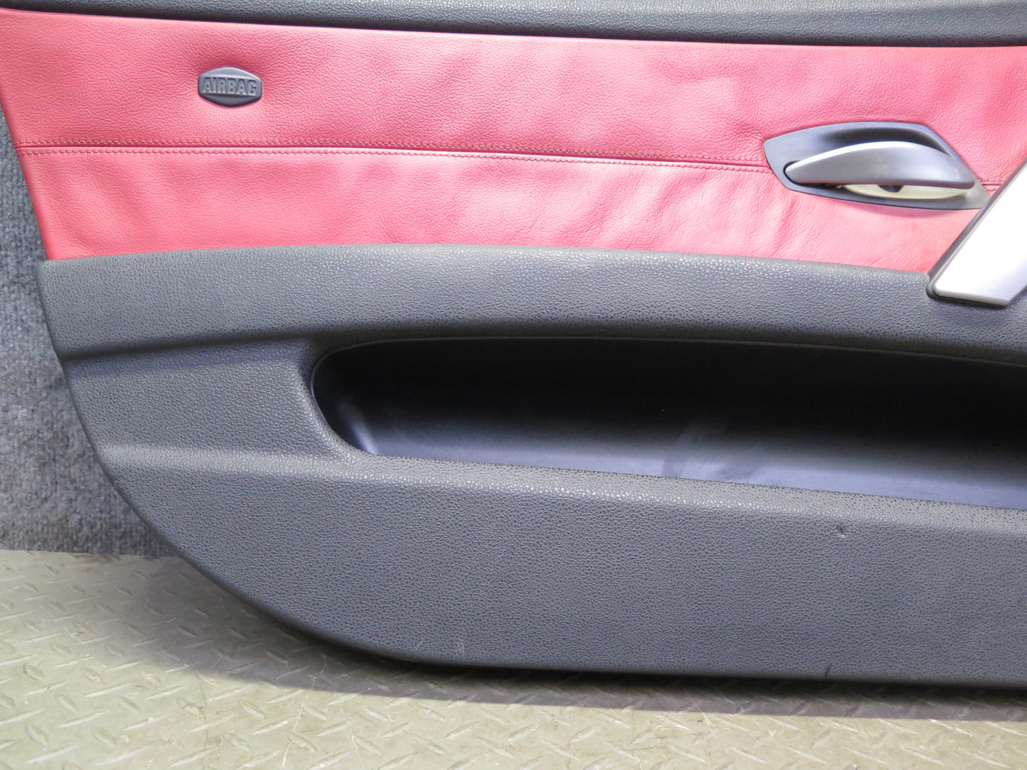 06-08 BMW E85 Z4 Set of 2 Left & Right Door Interior Trim Panel Black & RED OEM