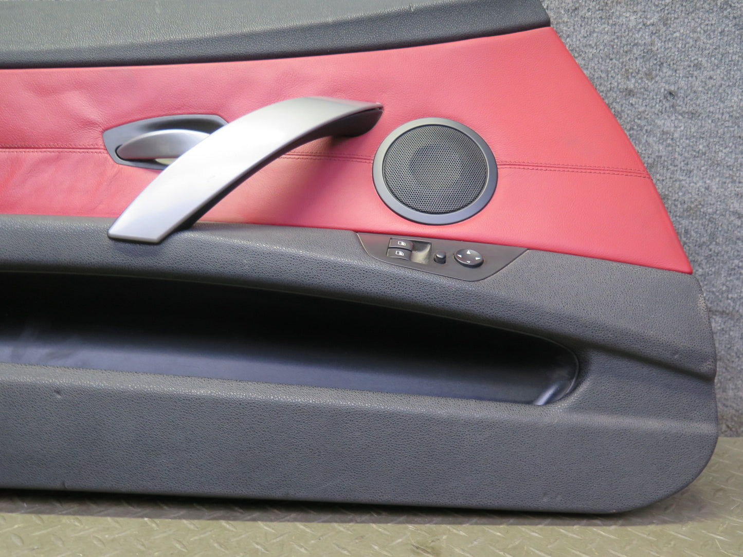 06-08 BMW E85 Z4 Set of 2 Left & Right Door Interior Trim Panel Black & RED OEM