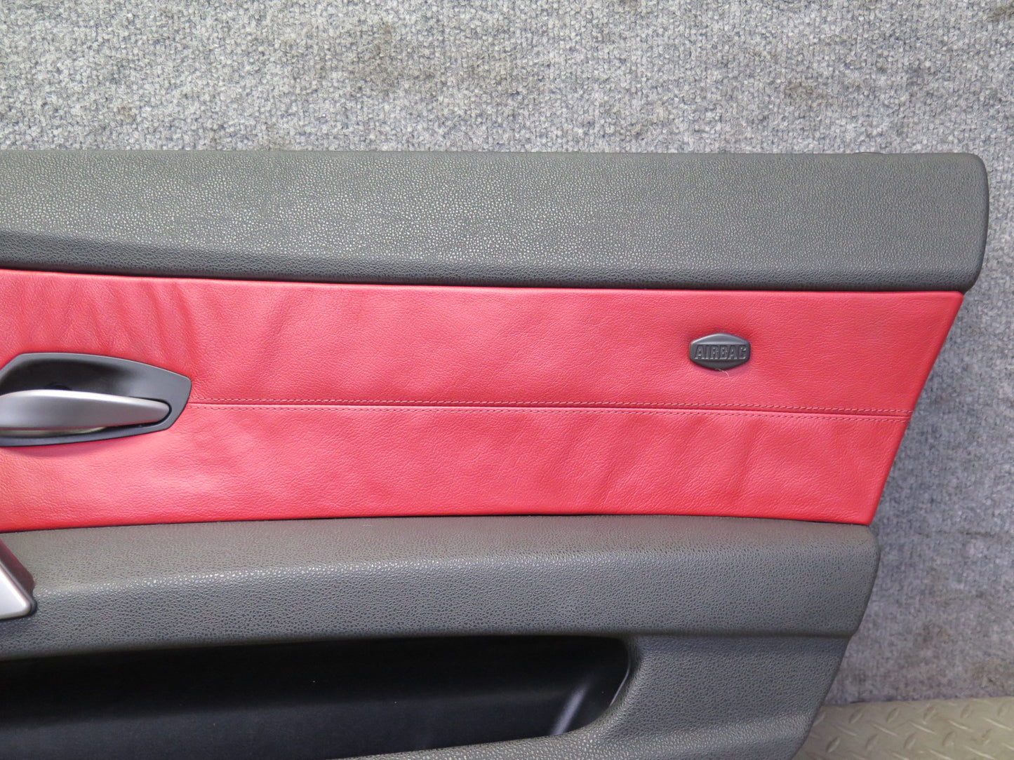 06-08 BMW E85 Z4 Set of 2 Left & Right Door Interior Trim Panel Black & RED OEM