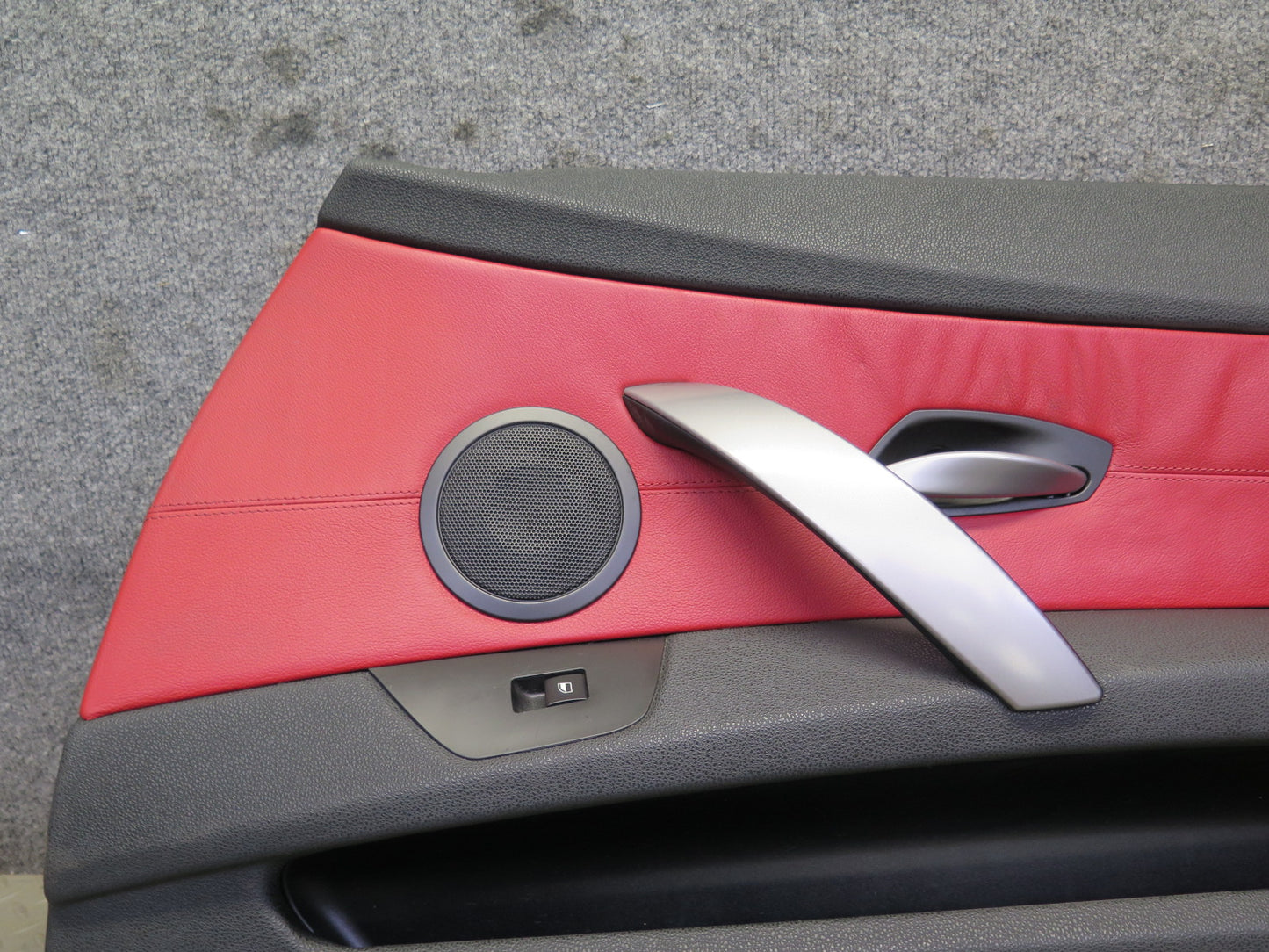 06-08 BMW E85 Z4 Set of 2 Left & Right Door Interior Trim Panel Black & RED OEM