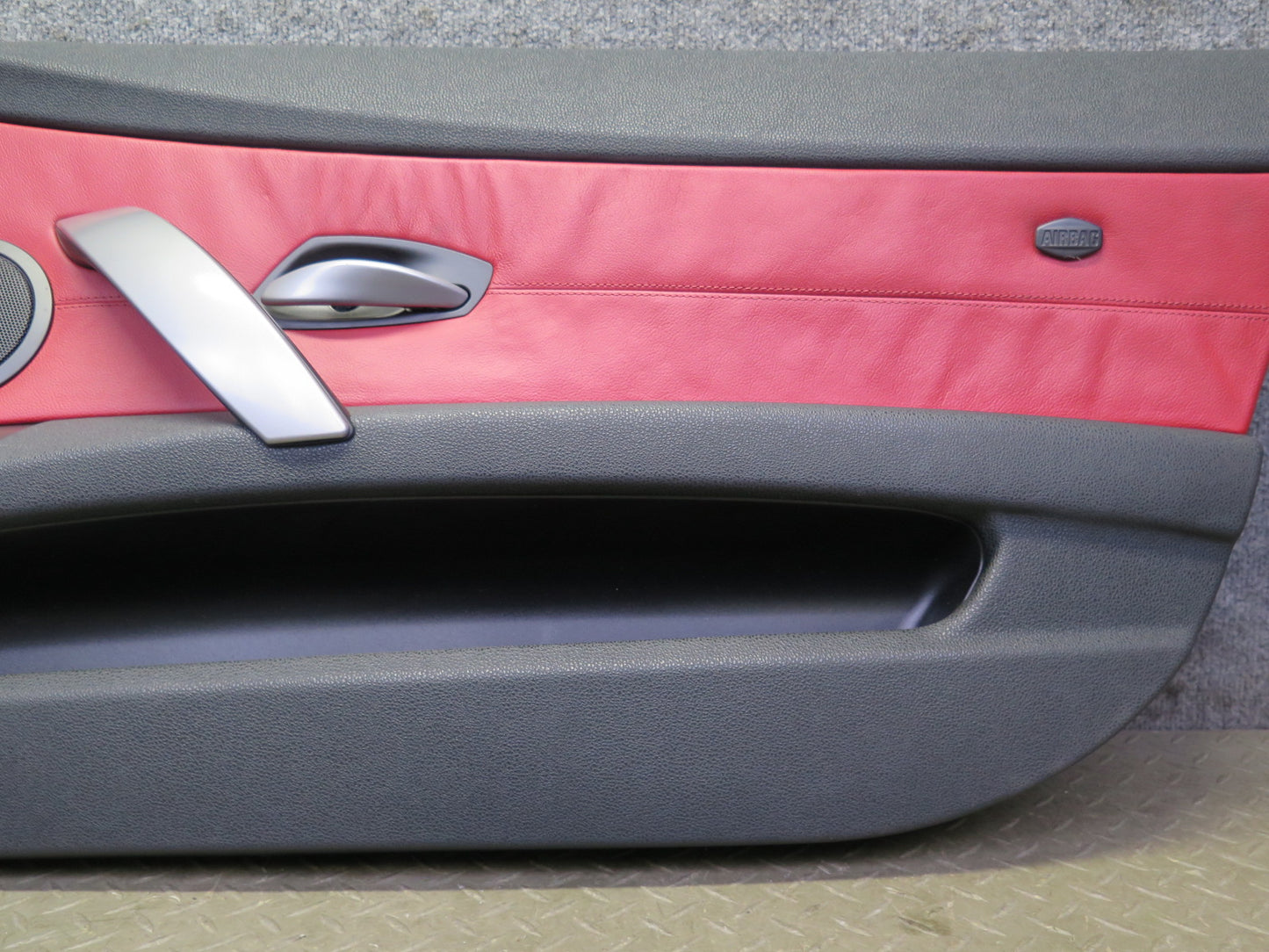 06-08 BMW E85 Z4 Set of 2 Left & Right Door Interior Trim Panel Black & RED OEM