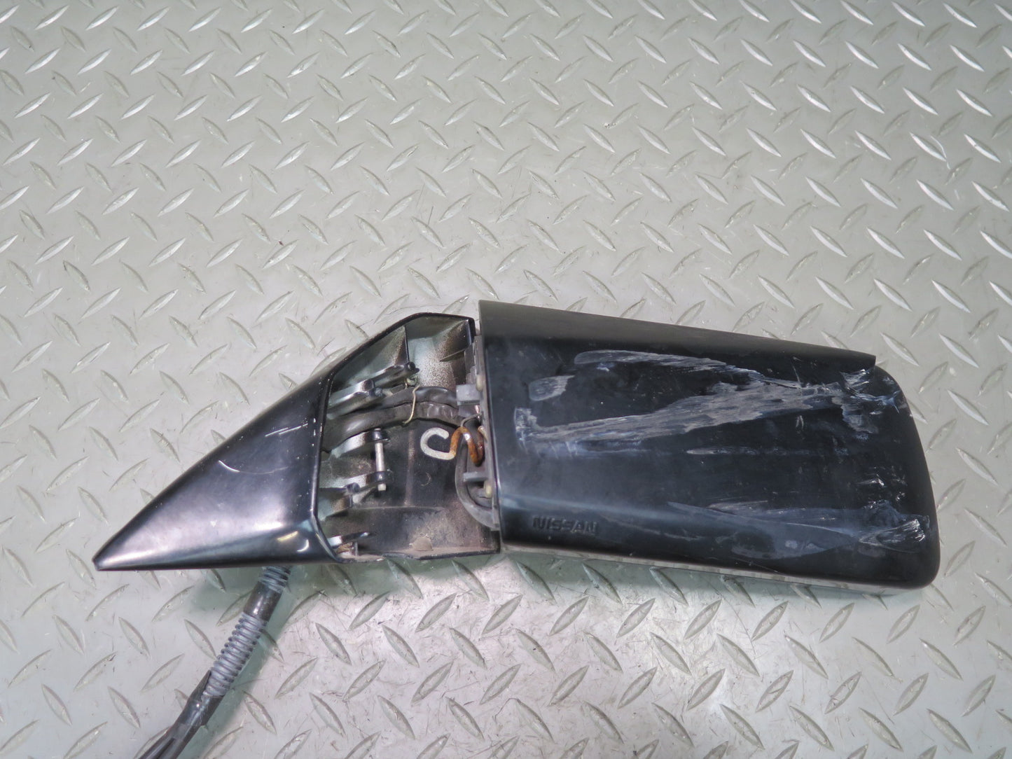 85-89 Nissan Z31 300ZX 2+0 Left Door Side View Exterior Power Heated Mirror Dmgd