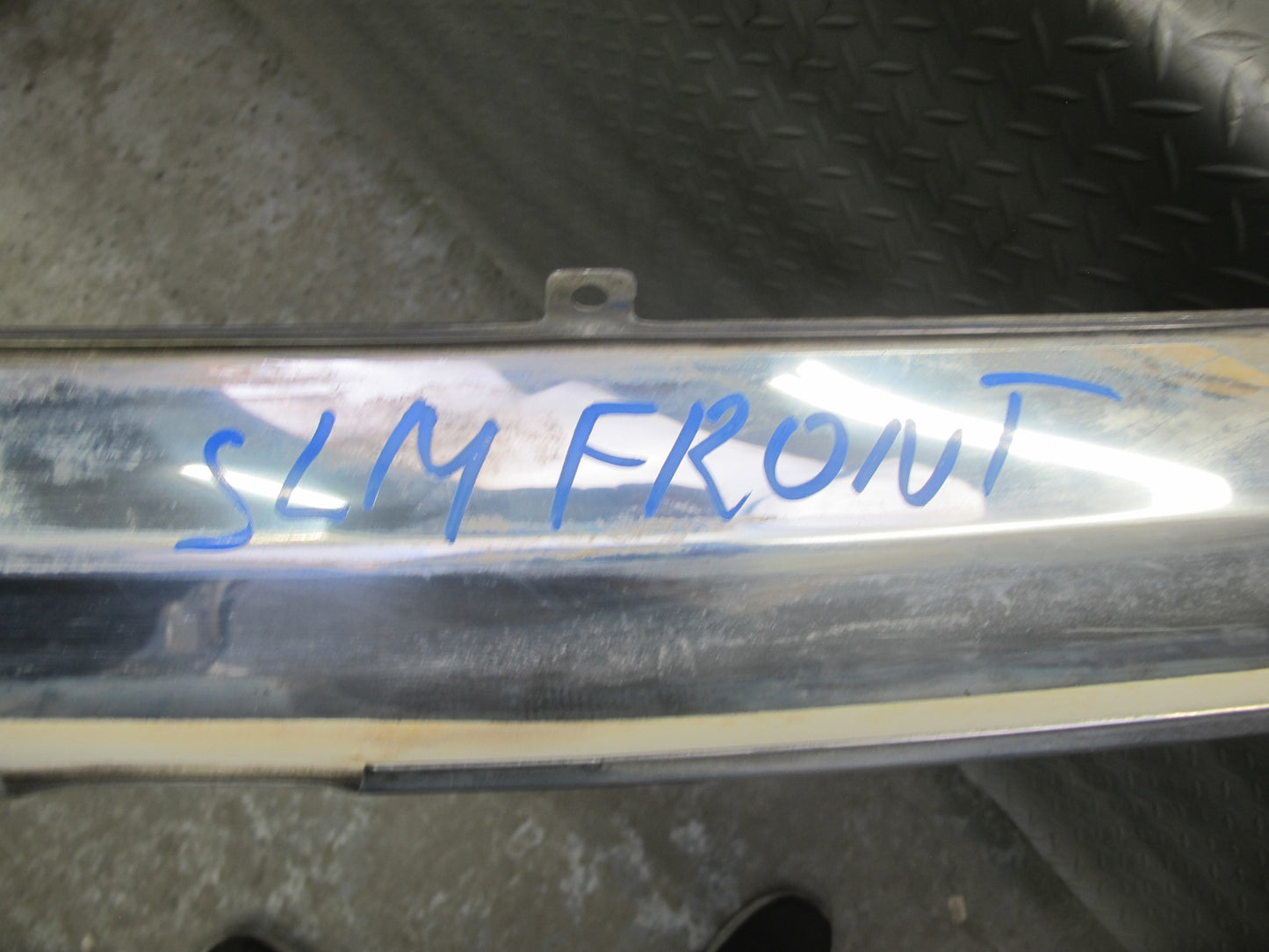 73-89 Mercedes R107 Front Bumper Upper Chrome Molding Trim Cover Panel OEM