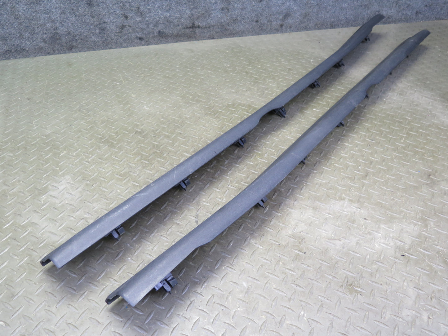 04-11 Mazda RX8 Set of 2 Left & Right Door Inner Sill Scuff Plate Trim Black OEM