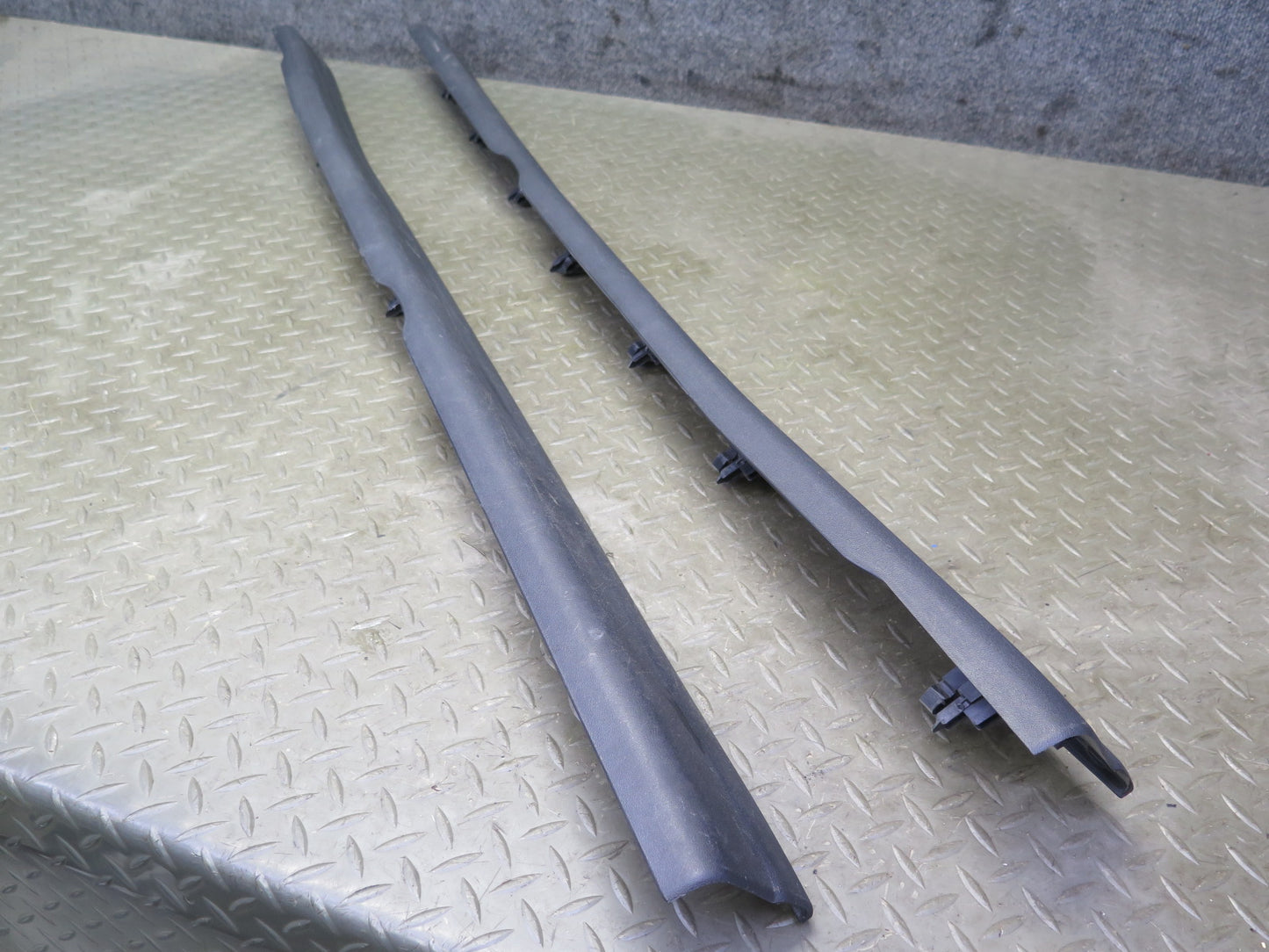 04-11 Mazda RX8 Set of 2 Left & Right Door Inner Sill Scuff Plate Trim Black OEM