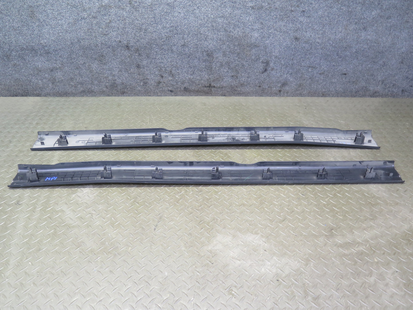 04-11 Mazda RX8 Set of 2 Left & Right Door Inner Sill Scuff Plate Trim Black OEM