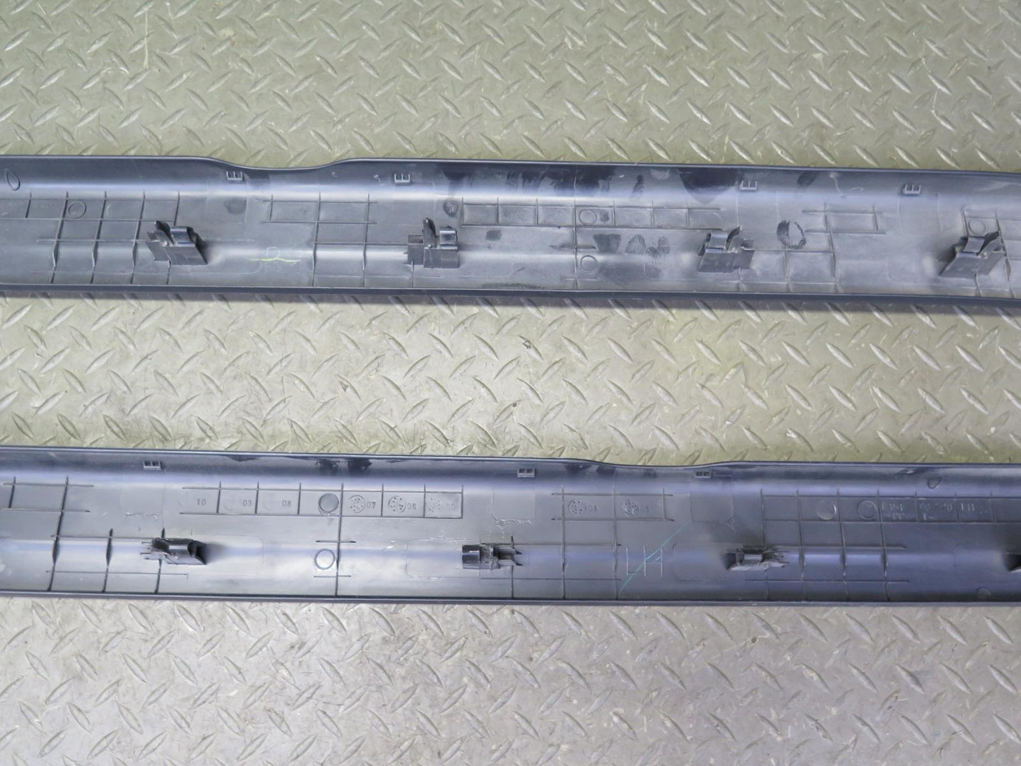 04-11 Mazda RX8 Set of 2 Left & Right Door Inner Sill Scuff Plate Trim Black OEM