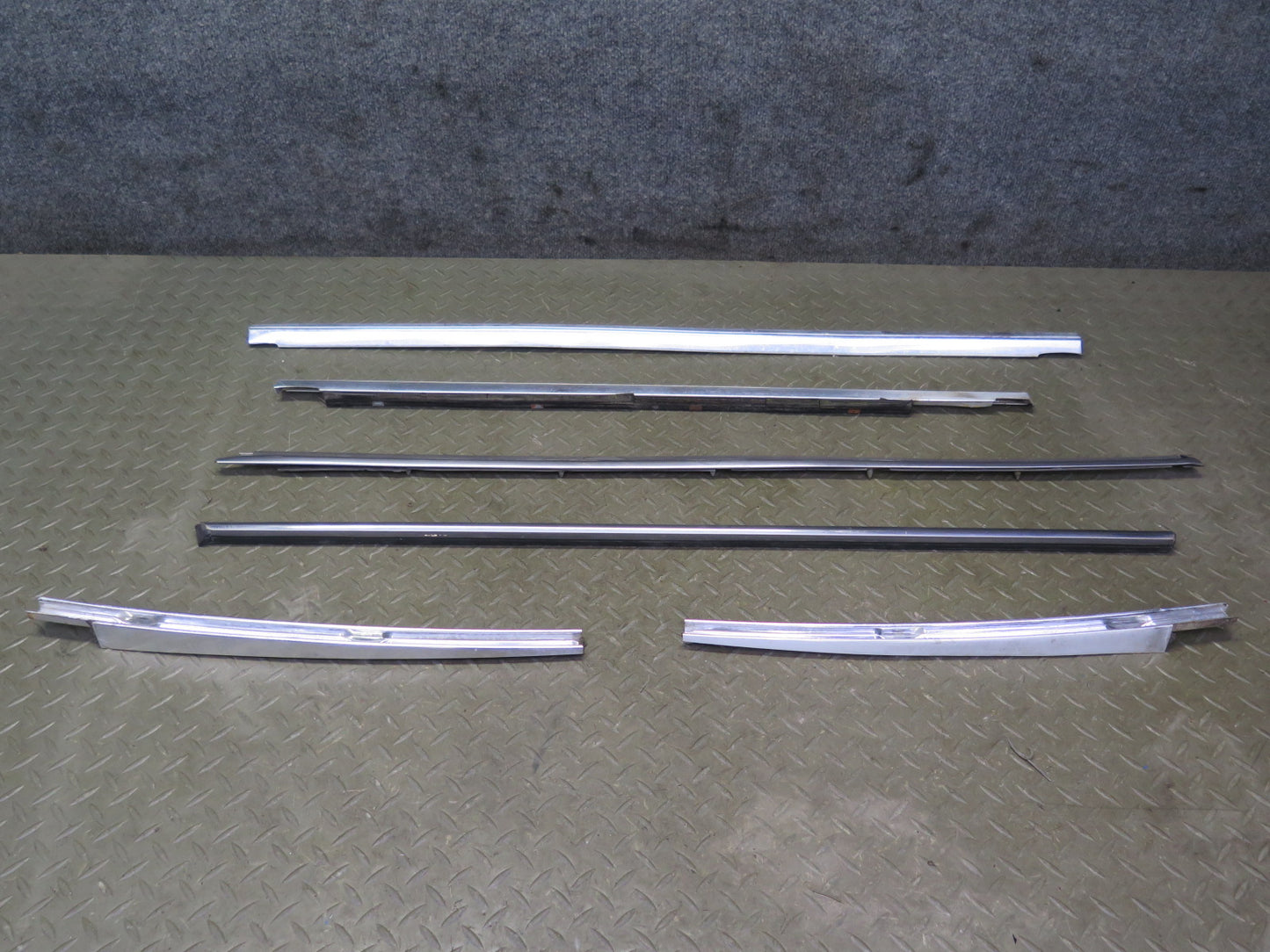 75-76 Mercedes W115 Set of 6 Front & Rear Left Exterior Door Molding OEM