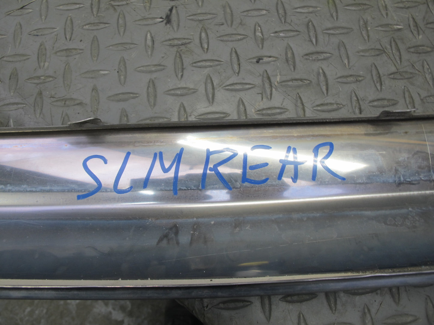 73-89 Mercedes R107 Rear Bumper Chrome Molding Trim Cover Panel OEM