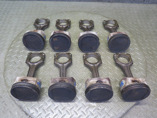 99-02 Mercedes R129 SL500 5.0L 113.961 Set of 8 Engine Piston Connecting Rod OEM